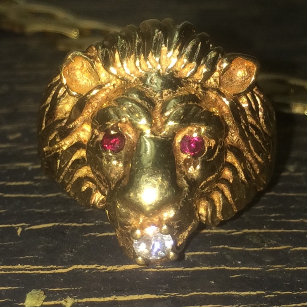 10k custom Lion head ring